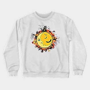 Halloween Moon Storybook Graphic Crewneck Sweatshirt